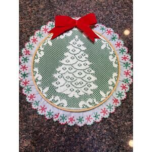 Handmade Vintage Christmas Lace Wall Hanging